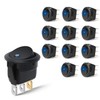 Nilight 12PCS 12V Blue Round Toggle LED Switch 20A 12V