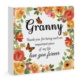 Gifts for Granny Birthday Gifts for Granny from Grandkids Engraved Wooden Block Sign Desk Table Decor Sign for Granny Thanksgiving Christmas Mothers Day Gifts for Granny Grandma