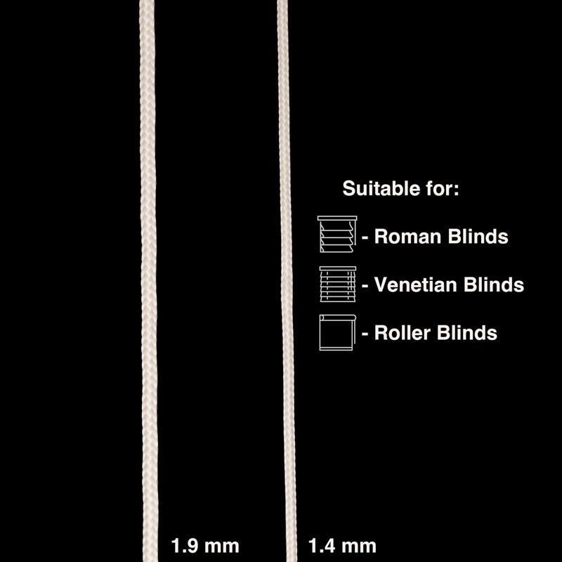 Shelver Blind Cord, White Cord, 20 Metres (1.9mm)