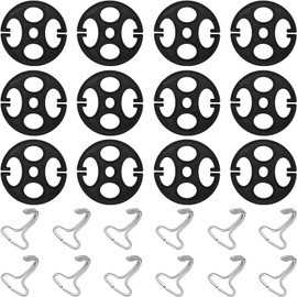 24 Pieces Car Seat Cover Plum Plate Metal Hook,12 Pcs Plastic Car Seat Covers Chucks,12 Pcs Metal Hooks Locking Clip Plastic Card Fixed Fastener Buckle for Seat Replacements Accessories(Black)