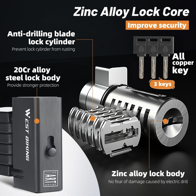 ICOCOPRO Folding Bike Lock, 3.28 FT Heavy Duty Bike Chian