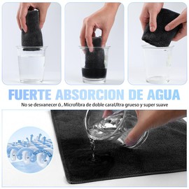 Paños de Limpieza de Microfibra, 8 Piezas, 30 x 30 cm, Toallas de Microfibra, Paños de Limpieza Súper Absorbentes, Reutilizables, Aptos para la Limpieza de la Cocina, el Coche y el Hogar(Negro)