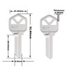 KW1 Blank Key Blanks, Pack of 100 Uncut Blank Keys