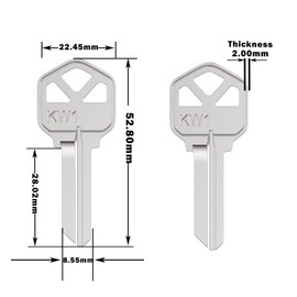 KW1 Blank Key Blanks, Pack of 100 Uncut Blank Keys in Premium Copper Structures Blank Keys