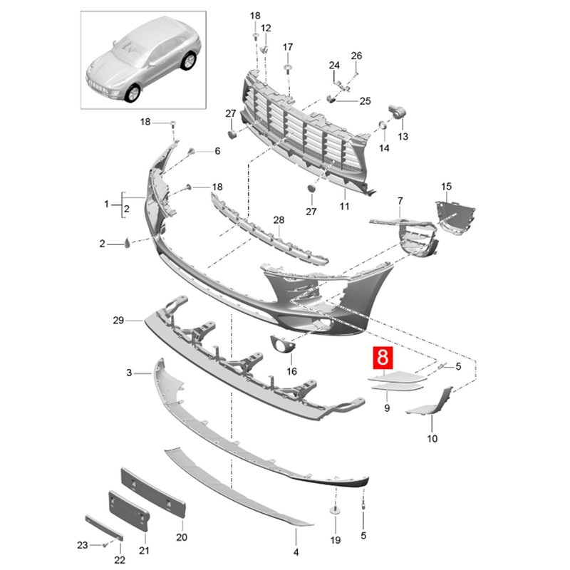 Front Bumper Grille Stylish Strong Protection Rugged Bumper Grille Molding