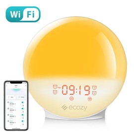 ecozy Sunrise Alarm Clock for Heavy Sleepers, Smart Wake Up Light with Sunrise/Sunset Simulation Decor Adjustable Radio