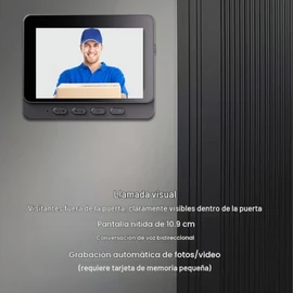 Yunir Cámara de Timbre Inalámbrica WiFi, Cámara de Seguridad Gran Angular de 8MP 1080P 170° con Videollamada con Micrófono, Timbre de Video con Visión