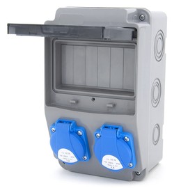 Construction Power Distributor 6NO 2 x 230 V + LS and FI Wired (2 x 230 V without Electricity Meter LS/FI/MID