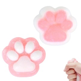 Thoquene Pack of 2 Taba Squishy, Cat Paw Squeeze Toy for Anxiety Relief