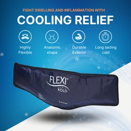 FlexiKold Gel Neck Ice Pack (23" X 8" X 5") - Reusable Cold Pack Compress (Therapy for Pain, Injuries of Neck, Lower Back, Shoulder, wrap Around Knee, Foot, Thigh, Elbow) - A6301-COLD