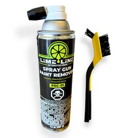 LiME LiNE Turbo Blaster Paint Gun Paint Remover with Bonus Nylon Spray Gun Cleaning Brush, Removes Water or Solvent Based Automotive Paint. (14 oz Aerosol Spray Can)