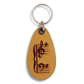 ForLeatherMore - Treble Clef - Genuine Leather Keychain - Music Keychains