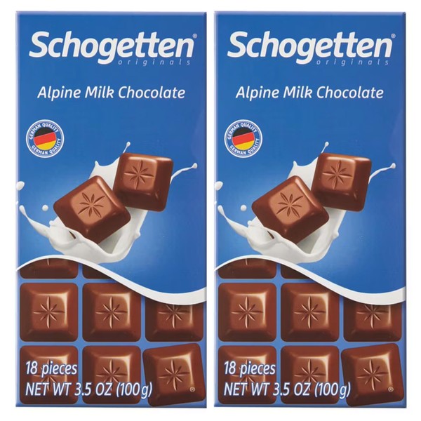 Alpine Milk Fine German European Chocolate 3.5 oz Bars (2