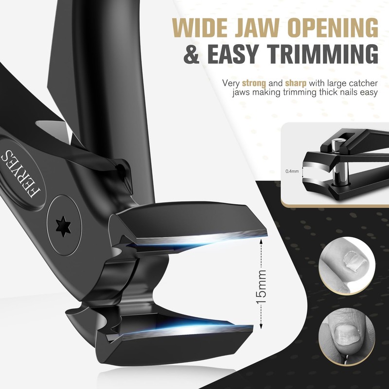 FERYES Ergonomic Non-Slip Long Handle Nail Clippers for Seniors, Unique