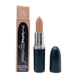 MAC Ximal Silky Matte Lipstick - 624 Acting Natural (Warm toned light nude beige) .12 Oz / 3.5 g