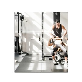 Delma Wall Mirror,Full Length Mirror Tiles for Wall Decor, Modern Full Body Mirror for Home, Office, and Gym（Glass, 16''x12''x 6PCS）