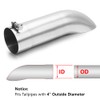 A-KARCK Turn Down Exhaust Tip 4" Inlet, Polished Tailpipe Tip