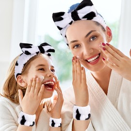 Casoty 6-Piece Spa Headband and Wristband Set for Face Washing, Hair Care, Yoga, and Girls' Gifts