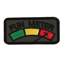 FUN METER A0756 Fan Meter Embroidery Airsoft Patch Patch Removable (Velcro and Velcro Compatible) Velcro Military (Blue)