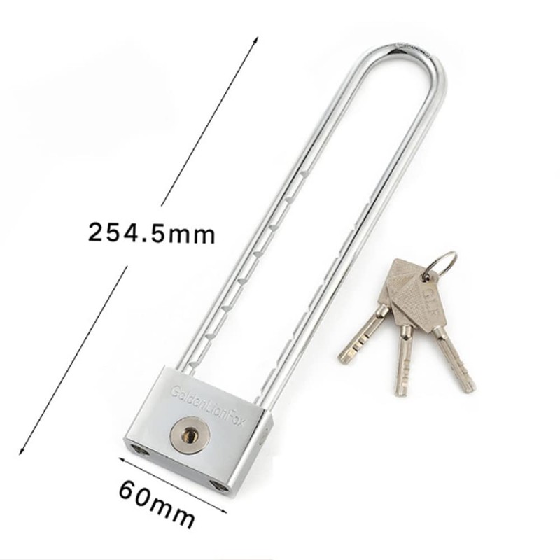 Long Shackle Padlock with Laminated Steel Waterproof Padlock Key Padlock