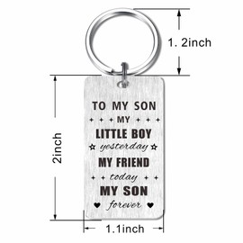 Gezxin Son Keychain Gifts-Son Father's Day Gifts from Dad- Proud Son Graduation Gift, Love Son Birthday Back to School Presents, My favorite Son Wedding Day Easter Christmas Valentine's Day Xmas
