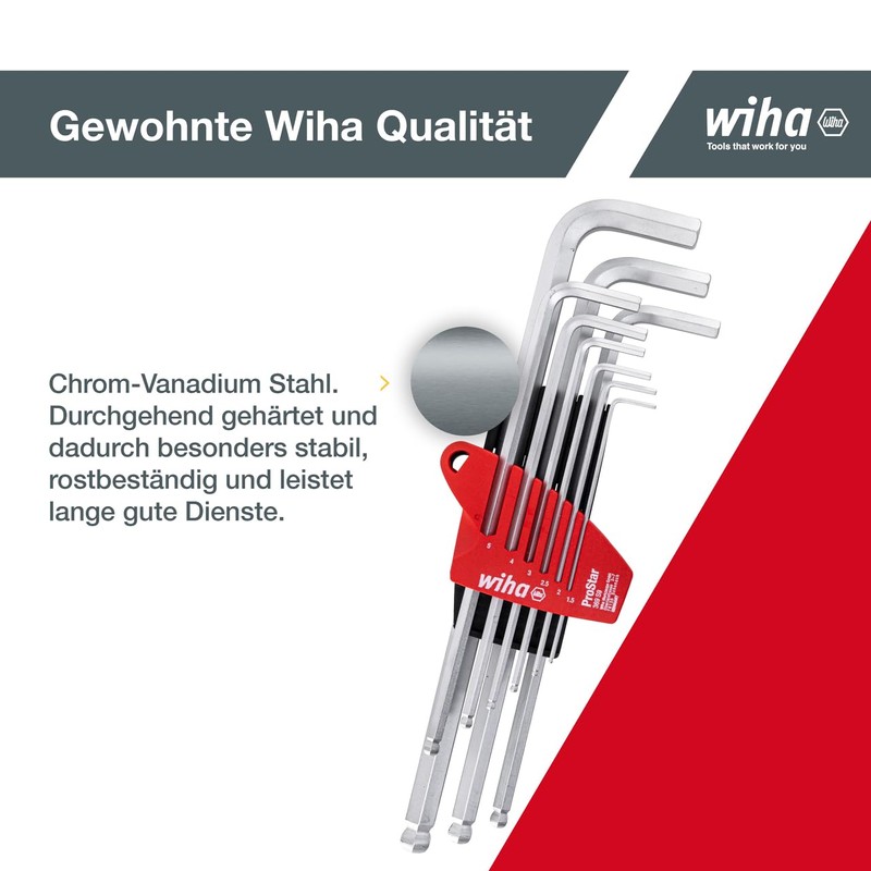 Wiha ProStar Ball End Hex L-Key Set (9 Pieces)