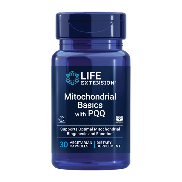 Life Extension Mitochondrial Basics with PQQ -L-Taurine, R-Lipoic Acid, and PPQ Supplement for Cellular Energy Support, Brain and Heart Health – Gluten-Free, Non-GMO – 30 Capsules