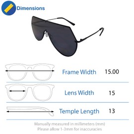 Komonee Rimless Shield Sunglasses Black Frame Black Lens Tint Glasses Designer Mens Womens Unisex UV400 Protection Classic Retro Shades