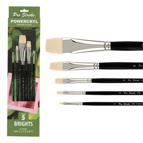 Creative Mark Pro-Stroke Powercryl Acrylic Paint Brushes - Brights Value