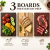 3-Piece Book-Shaped Wooden Cutting Board Set with Upright Storage Base