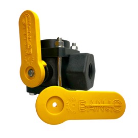 Genuine Banjo V075SL | 3-Way Side Load Ball Valve | 3/4" Female NPT | Opening Thru Ball: 1" | 100 PSI | Polypropylene | Includes V10153A Replacement Handle