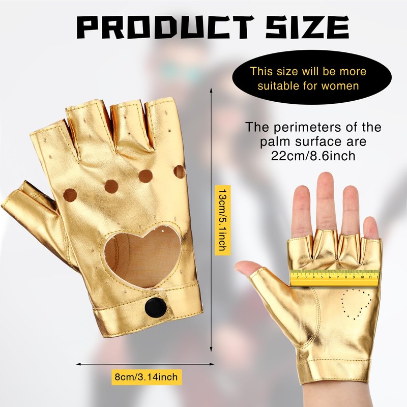 Sintege Punk Half Gloves Women Punk Half Finger PU Leather