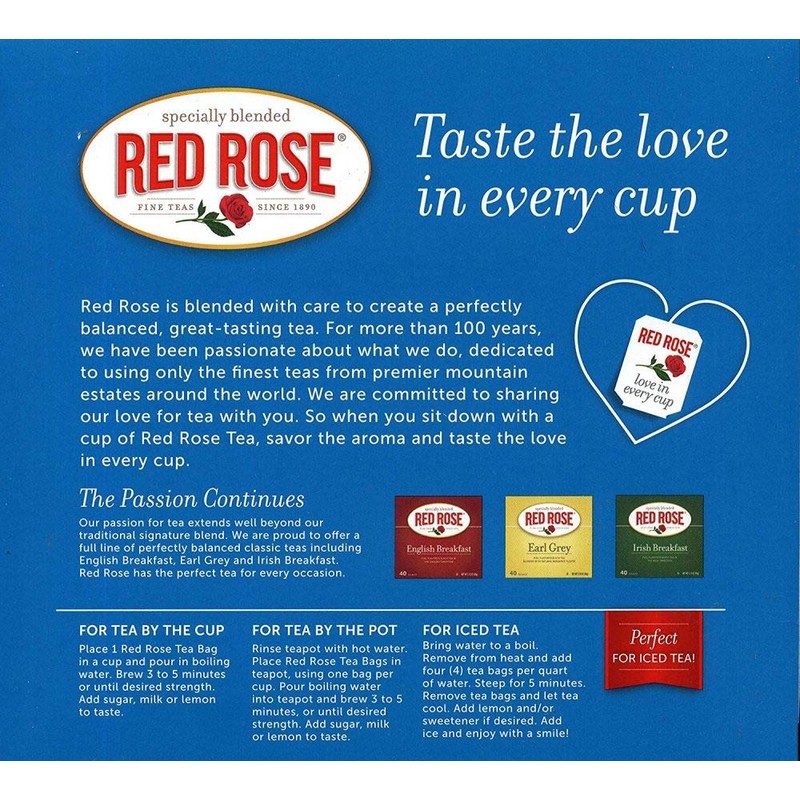 Red RoseTea Bags, 100-Count