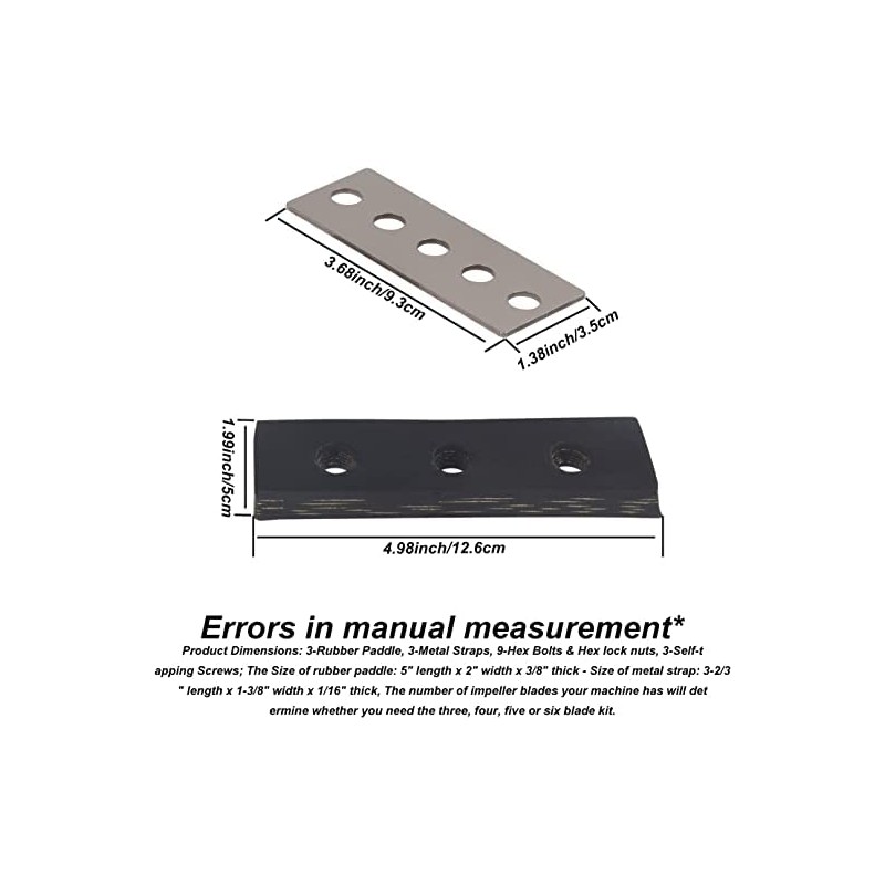 Giltswift 1/4" 3-Blade Snow Blower Impeller Modification Kit 2 Stage