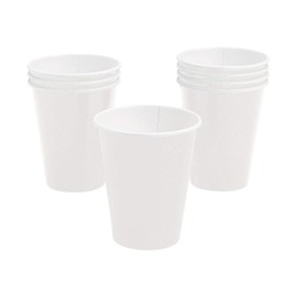 Fun Express - White 9 Oz Paper Cup (24pc) - Party Supplies - Solid Tableware - Solid Cups - 24 Pieces