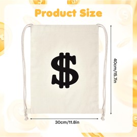 Purse with Dollar Sign, Bag with Dollar Sign 30 x 40 cm, Bank Robber Money Bag, Thief Accessories Set, Money Bag with Dollar Signs for Stage Performances, Treasure Hunts, Role Play
