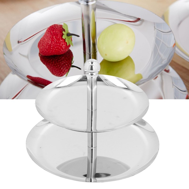Fruit Tray Stainless Steel 2 Layers Multifunctional Durable Self Service