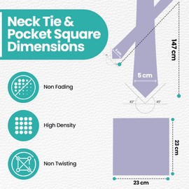 Trimming Shop Men's Necktie Solid Satin Neck Tie & Pocket Square, Skinny Tie with Handkerchief for Wedding, Birthday Party, Formal & Casual Wear, Business Meetings