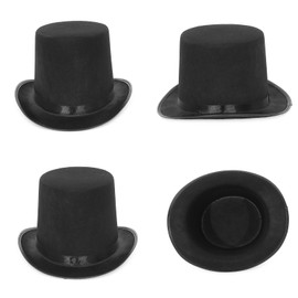 GEMVIE Vintage Style Felt Top Hat Costume Party Dress Up Hats Magician Ringmaster Costume Top Hat Black