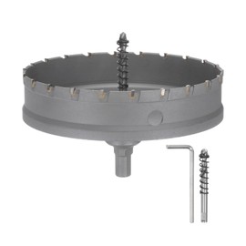 HARFINGTON Carbide Hole Saw Kit 145mm (5-11/16") Metal Hole Cutter Set with 2pcs Center Drill Bits Springs 1pcs Wrench for Stainless Steel Copper Iron Aluminum