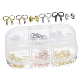 Healeved 1 Box Metal Butterfly Nail Charms Cute DIY Decorations with Beads for Nail Art Durable Versatile Styling for All Occasions Easy Application for Stunning Designs