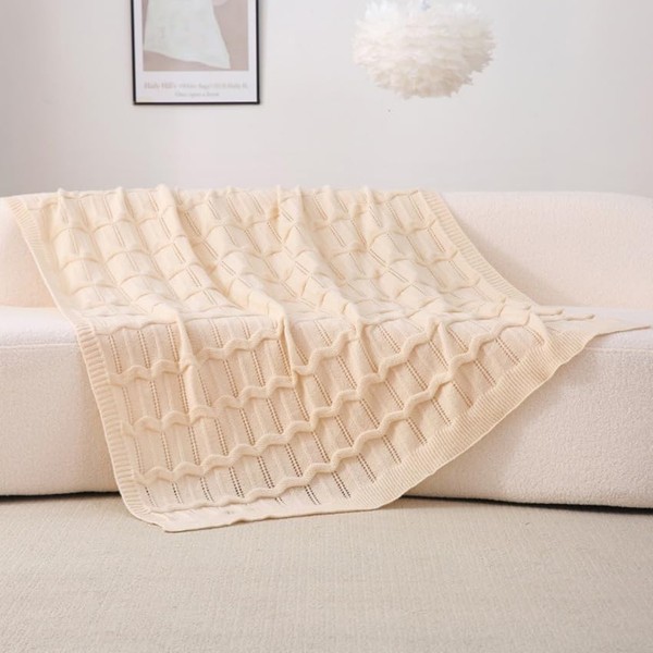 Wajade Cuddly Blanket, Fluffy Blanket, Cuddly Knitted Blanket, Knitted Throw