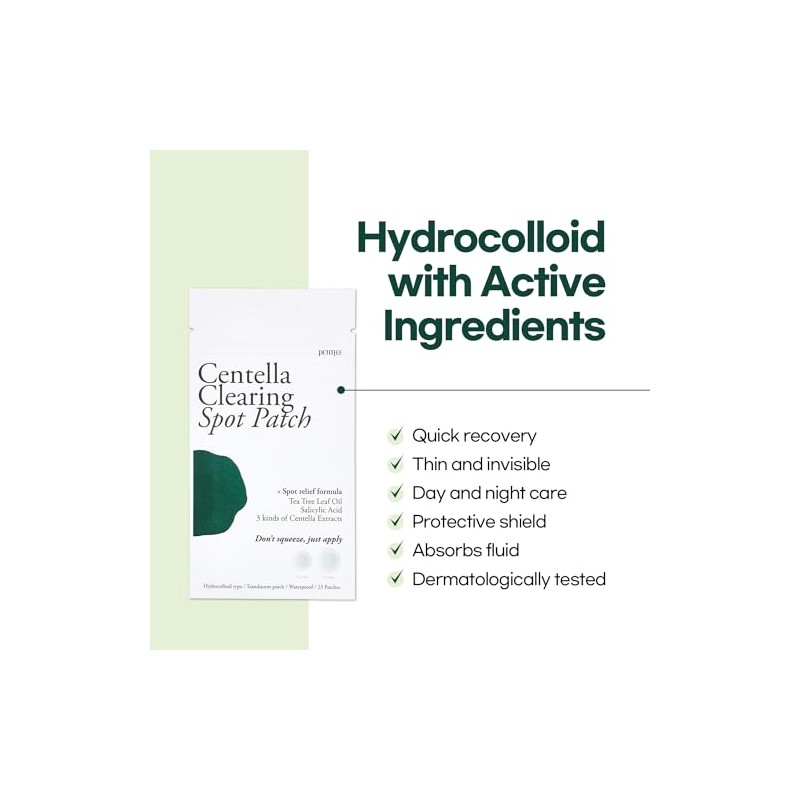 Petitfee Parches Centella Spot Hydrocolloid Acne Patch with Tea Tree