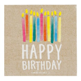 Talking Tables Servilletas de papel para fiestas de cumpleaños, 20 unidades, papel kraft, 33 cm