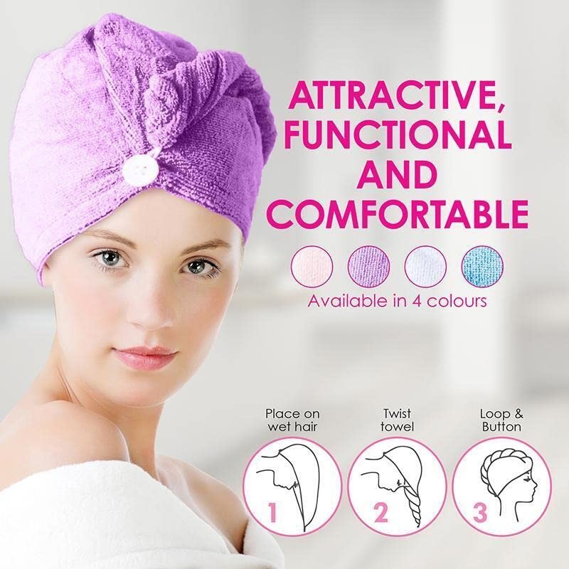 Microfiber Drying Hair Towel Twist and Dry Towel - Pink