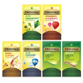Twinings Infusions Fruit Green Variety Pack 6 x 20 Assorted Individually Wrapped Tea Envelopes (120 tea envelopes)