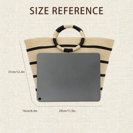 Fecialy Straw Handbags for Women Straw Summer Beach Bag Large Straw Tote Bag Rattan Woven Straw Bag, beige