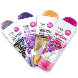 Epille Hologram Peel Off Mask Glitter 4 Variety Pack (Disposable Tester) Beauty Gift Set Spa Day Hologram Peel Off-8pk / 에필레 홀로그램 필 오프 마스크 글리터 4가지 버라이어티 팩(1회용 테스터) 뷰티 선물 세트 스파 데이 Hologram Peel Off-8pk