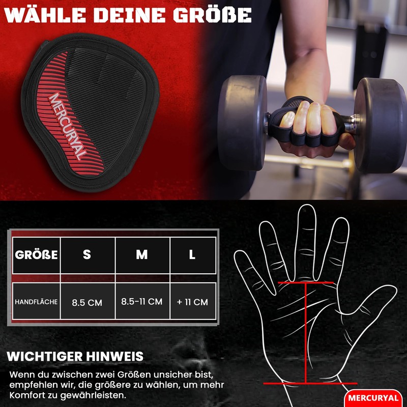 MERCURYAL Pack of 2 Fitness Grip Pads, Grip Pads for