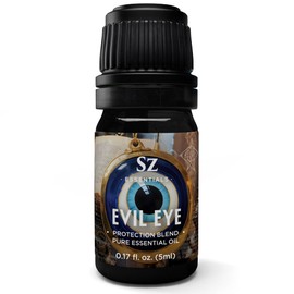 Sz Essentials - Evil Eye Protection Essential Oil for Diffuser - All-Natural Oils for Spells, Cleansing, Amulets & Rituals - Safeguard Against Negativity Evil & Harm - Therapeutic Grade, Vegan 0.17 oz